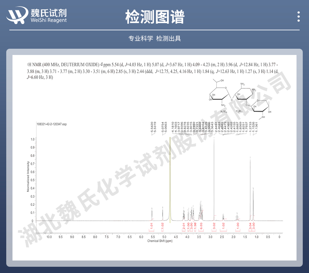 G418硫酸盐；遗传霉素；Q1（G418硫酸盐）光谱