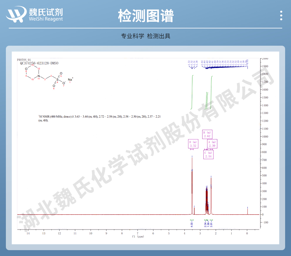 2-吗啉乙磺酸钠；吗啉乙磺酸钠；MES-Na光谱